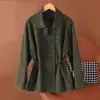 Gabardina de mujer estilo británico ajustada en stock transfronteriza, chaqueta de cuero gamuza, top de diseñador, prenda única envío directo