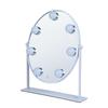 Espejo de maquillaje ovalado estilo Hollywood con bombillas, espejo LED de escritorio para dormitorio, espejo de tocador con luz de relleno, espejo de dormitorio