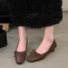 Zapatos Planos de Punta Cuadrada Estilo Coreano con Escote Bajo 2026 Nuevo Modelo Estilo Hada Nocturna Zapatos Bajos de Abuela Zapatos de Ballet