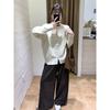 Mesmo Estilo da Loja das Celebridades! Estilo Retro Coreano! Cardigan de Tricô com Zíper Duplo, Aparência Solta e Emagrecedora, Jaqueta de Outono para Mulheres