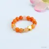 Anillo de Cristal Rosa Natural Guan Yu Piedra Ojo de Tigre Jade Hilo Dorado Anillo Elástico Tendencia Nacional Venta al por Mayor en Vivo S5031801