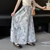 Conjunto de Verão para Meninas, Novo Conjunto Estilo Chinês para Crianças Maiores, Blusa Elegante de Manga Curta com Gola de Botão, Conjunto de Duas Peças Estilo Tendência Nacional