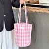 Bolsa de Mão para Celular Xadrez Fresca e Simples Estilo Coreano, Mini Bolsa Transversal Casual, Bolsa de Ombro, Bolsa Simples para Celular de Estudante