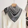 Bufanda Cuadrada de Seda y Lana Estilo Nuevo Invierno 2026, Bufanda de Seda, Bufanda para el Cuello, Protector de Cuello Estilo Pequeño Fragante de Alta Gama para Mujer, Bufanda de Doble Cara