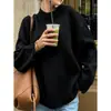 AliExpress eBay Suéter de Punto Holgado Versátil Nuevo para Primavera y Otoño de Mujer Manga Larga Moda Color Sólido Cuello Redondo Suéter Casual