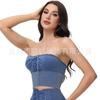 Primavera e Verão 2025 Nova Moda Casual Ajustável Cordão Tubo Top Roupa Íntima Push-up Roupa de Yoga