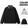 Moletom Pesado Gola Polo Estilo Americano Novo da Primavera para Homens, Tamanho Grande, Corte Solto, Blusa de Manga Longa Color Block 8XL