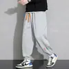 Pantalones de chándal para niños talla grande extra grande hombres gordos primavera otoño e invierno forrados de polar casual para hombre estudiante pantalones deportivos para hombre