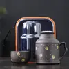 Tetera pequeña de arcilla púrpura con tapa, una tetera creativa y práctica para uso doméstico, taza para preparar té de gran capacidad, perfecta como regalo o recuerdo