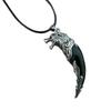 Colar Masculino Dente de Lobo Dominante de Resina Vintage Pingente de Dente de Cachorro Personalidade Acessório de Corrente para Clavícula Street Hip-Hop