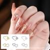 Ins Manicura Corazón Aleación Joyería para Uñas Metal Corte Rosa Doble Corazón Decoración de Uñas Fábrica Venta al por Mayor