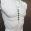 Verano playa sexy cadena de sujetador de cristal verde joyería simple para fiesta accesorios cadena corporal de bikini europea y americana venta al por mayor