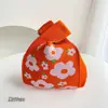 Bolsa tejida bolsa de regalo bolsa de regalo al por mayor bolsa tote bolsa de lana lonchera bolsa portátil flores ins estilo lindo