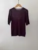 Camiseta BORBOTIE para Mujer 2026 Primavera/Verano Nueva BC Lana Soluble en Agua Lentejuelas Cuello Redondo Manga Corta Suéter Camiseta