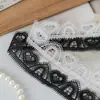 3cm Blanco y Negro Forma de Corazón Poliéster Fino Soluble en Agua Encaje Bordado Hecho a Mano DIY Textil para el Hogar Ropa Íntima Accesorios de Ropa