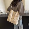 Bolsa de Grande Capacidade para Mulheres 2026 Nova Tendência Moda Bolsa de Ombro em Lona Versátil Bolsa Tote Bolsa Transversal para Estudante e Trabalhador