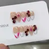 Nai Zi Uñas Portátiles Hechas Completamente a Mano Modelo Nuevo Otoño/Invierno B070 Talladas a Mano Estilo Francés Modelo de Exportación Elegantes Pegatinas para Uñas