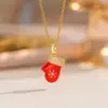 Europeu e Americano Transfronteiriço Novo Papai Noel Árvore de Natal Microincrustado Esmalte Gotejado Colar Meninas Natal Outono e Inverno Corrente da Clavícula