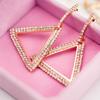 Estilo japonês e coreano All-match Explosivo Exagerado Geométrico Triângulo Brincos de Cobre Temperamento Feminino Personalidade Brincos de Diamante Brincos