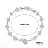Pulsera rosa de trébol de cuatro hojas estilo ins europeo y americano, llena de diamantes, cobre rosa incrustado con circonio, pulsera de joyería versátil de alta gama