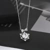 Corrente de clavícula elegante banhada a ouro real com zircônia microincrustada design de nicho feminino colar de laço colar de pétala requintado