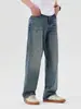 Ropa para Hombre Maple House / Jeans Rectos Estilo Retro Americano para Hombre, Corte Holgado, con Bolsillos de Letras Prensadas, Pantalones Largos para Hombre Estilo High Street