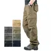 Calça Cargo Multibolsos Masculina de Algodão Respirável Casual para Uso Externo Resistente ao Desgaste Tática Tamanho Grande Calças de Comércio Exterior