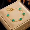 Nuevo Conjunto de Collar y Pendientes de Flor de Ciruelo de Acero de Titanio, Moda, Personalidad, Estilo Coreano Elegante Conjunto de Joyería de Acero Inoxidable con Flor de Cinco Pétalos