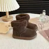 Zapatos de Algodón Gruesos Estilo Coreano Estampado de Leopardo Forrados de Borrego Botines Altos Cortos Doudou para Niñas Ropa de Exterior para Niñas de Primaria Invierno