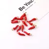 Simulación Vegetal Pimienta Gota de Aceite Colgante de Aleación DIY Hecho a Mano Casero Pulsera Collar Colgante Material de Joyería Accesorios