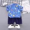 Ropa Infantil Transfronteriza Verano Nuevo Estilo Ropa de Verano para Niños, Bebés y Niños, Camisa Casual de Manga Corta Traje Conjunto de Dos Piezas
