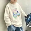 Sudadera de primavera y otoño para niños 2026 nuevo estilo moderna con estampado camiseta básica para niños mayores ropa de otoño e invierno para niños