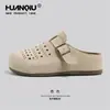Sandálias Birkenstock Universais de Solado Grosso para Mulheres 2026 Novos Chinelos Meio Aberto Respiráveis de Verão Sapatos Casuais Slip-On