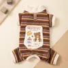 Nova roupa de outono e inverno para animais de estimação, roupinha de casa de quatro patas macia e confortável, roupas para proteger a barriga de cães e gatos pequenos e médios