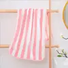 Toalla para el Hogar Simple Rayada Suave Absorbente Toalla Facial Felpa de Coral Toalla de Lavar para Adultos