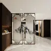 Comedor Minimalista Moderno Estilo Chino Nuevo Vestíbulo de Entrada Pared Divisoria de Rejilla Hueca para Sala de Estar