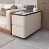 Sofá de Sala de Estar Aparador Armazenamento Luxo Leve Multifuncional Móvel Madeira Maciça Ultra-Estreito Pequeno Gabinete Lateral Mesa Lateral Simples Moderna