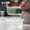 Caja de Conservación para Cebolleta Cocina Jengibre Ajo Cilantro Refrigerador Plástico con Tapa Fruta Japón Drenaje Sellado Caja de Almacenamiento para Rodajas de Jengibre