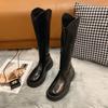 Botas femininas longas 2023 Primavera e Outono Novo estilo coreano versátil botas altas zíper traseiro botas finas botas até o joelho botas de cano médio