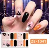 Zhengxiang Filme Adesivo Luminoso para Unhas de Halloween Adesivos de Unha Europeus e Americanos Adesivos de Unha Fantasma Escuro Cicatriz Caveira