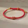 Pulseira de Fio Vermelho para o Ano do Zodíaco, Usável com Contas da Sorte, Acessórios Dourados, Joias DIY para Casais, Não Requer Tecelagem, Atacado