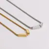Venta Caliente Transfronteriza Geométrico Tubo de Barra en Blanco Logo Personalizado Collar Pulsera Mujeres Lujo Accesible Nicho Joyería de Alta Gama Accesorios
