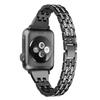 Adequado para Apple Watch S11/Se Pulseira de Relógio de Metal Cravejada de Diamantes Fabricante de Pulseira de Relógio de Diamantes de Duas Fileiras de Cinco Contas Apple