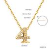 Colar com Pingente de Números Arábicos Mais Vendido Transfronteiriço Ouro com Diamante Branco Colar Digital Ouro 18K Aço Inoxidável