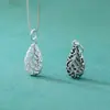 Prata Tailandesa Pingente Liso de Prata Padrão Cauda de Fênix Recortada Pingente Gota D'água Pulseira de Cristal Material para Miçangas DIY Acessórios de Prata S925