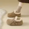 Zapatos de algodón para aumentar altura patata pequeña Birkenstock zapatos mujer 2026 moda nuevo estilo invierno nieve zapatos de algodón mocasines peludos talla pequeña
