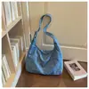 Bolso grande de mezclilla suave casual transfronterizo, nuevo estilo para mujer, bolso de hombro único versátil y elegante, bolso de mano popular