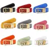 Cinto Masculino de Couro Genuíno Colorido Couro Macio para Estudante com Fivela de Letra Liga de Zinco Fivela Automática Versátil Cinto para Calça Tendência Cinto de Cintura em Estoque
