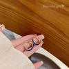 Pendientes de esmalte francés retro elegantes y literarios de color azul Klein para mujer, de estilo antiguo medio, de alta calidad, ligeros y lujosos, con nicho.