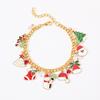 Pulsera de Cadena Navideña Europea y Americana Transfronteriza Accesorios para Fiesta Regalo Festivo Colgante de Campana Muñeco de Nieve Árbol de Navidad